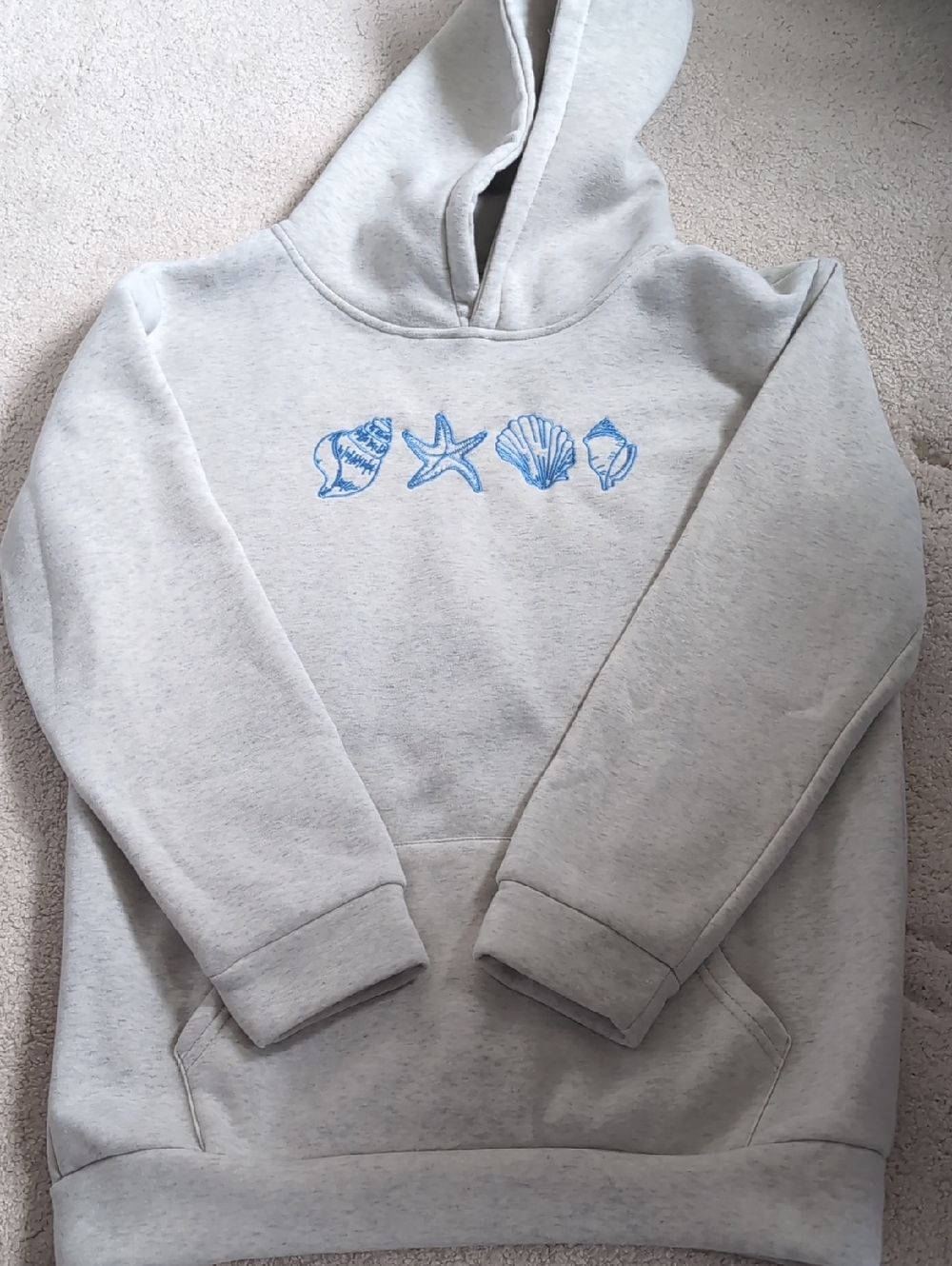 Women's Oatmeal Seashell Hooded Sweatshirt